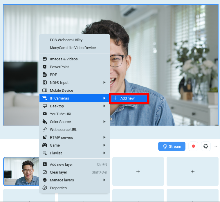How to add an IP camera as a video source ManyCam Help and Support