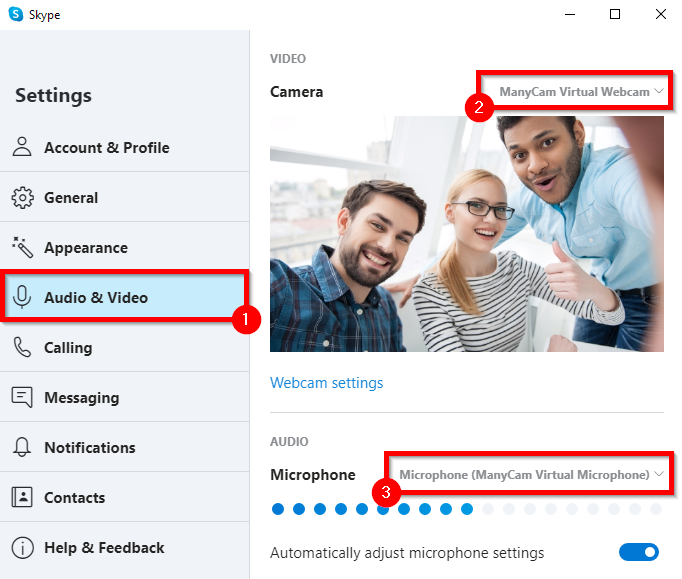 skype audio video settings no option to turn off webcam
