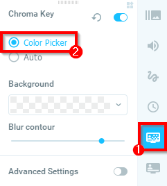 chroma key live video skype